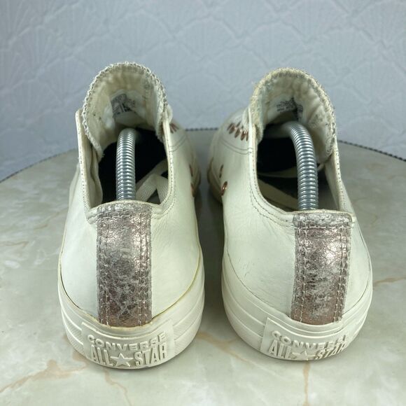 Converse CTAS Sneakers Women Sz 7 Cream All Leather Low Top Limited Edition Shoe - Picture 8 of 11